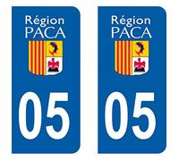 Paire Sticker immatriculation 05 - Hautes alpes