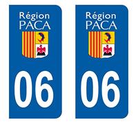 Paire Sticker immatriculation 06 - Alpes maritimes