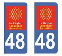 Paire Sticker immatriculation 48 - Lozère