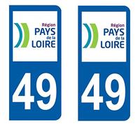 Paire Sticker immatriculation 49 - Maine et Loire