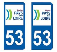Paire Sticker immatriculation 53 - Mayenne
