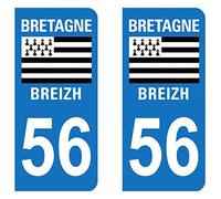 Paire Sticker immatriculation 56 - Morbihan