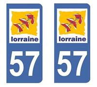 Paire Sticker immatriculation 57 - Moselle