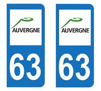 Paire Sticker immatriculation 63 - Puy de Dôme