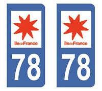 Paire Sticker immatriculation 78 - Yvelines