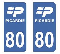 Paire Sticker immatriculation 80 - Somme