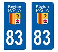 Paire sticker immatriculation 83 - Var
