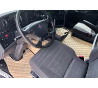 Paire Tapis Couvre Capot Cuir Écologique Champagne Pour Scania R Du 2010 Au 2016