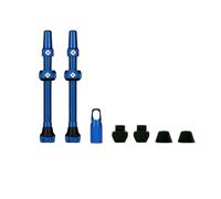 Paire Vannes Tubeless v2 Aluminium Presta 44mm Bleu - Compatible Avec Insert A