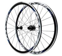 Paire Vélo Route Roues 700C C/V/Frein sur Jante Profondeur 30 Mm Alliage D'aluminium Double Paroi Jantes 8 À 12 Vitesses Moyeu QR-100/130mm(Black Blue)