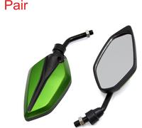 Paire Vert Noir Polygone réglables rétroviseur latéral arrière pour scooter moto
