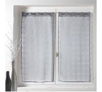 Douceur d'Intérieur Paire de voilages Candide à passants Gris 2 x 60 x 160 cm Voile sablé