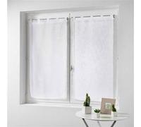 Douceur d'Intérieur Paire droite Haltona – Passants Effet lin tissé Polyester Blanc 160x60 cm