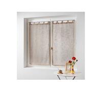 Douceur d'Intérieur Paire voilages Haltona Effet lin tissé Polyester Passants Noisette 2x60x120 cm