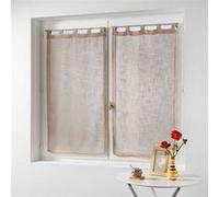 Douceur d'Intérieur Haltona Paire Droite Passants Effet Lin Tisse Haltona Polyester, Noisette, 120x60 cm