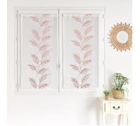 Paire voilages avec motif feuilles brodées Terracotta 60x120 cm