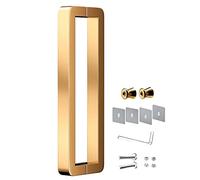 Paired Handles for Single Door,Modern Push-Pull Door Handle Round Corner, Stainless Steel Smooth Bar Pull Handle for Indoor Outdoor Gate, 38x25mm Pole(Gold,62.5cm/24 5/8")