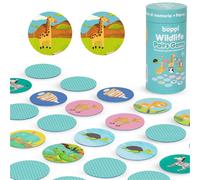 boppi Jeu de mémoire par Paires/Jeu d'association pour Les Tout-Petits - Jeu d'association de mémoire éducatif/Montessori engageant pour Les Enfants de 3 Ans et Plus - Faune