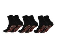 Paires chauffantes en tourmaline chaudes Chaussettes magnétiques d'hiver 3 Chaussettes auto-chauffantes confortables Chaussettes Chaudes Noires (Black, One Size)