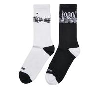 Mister Tee Chaussettes 'Major City' noir / blanc, Taille 47-50