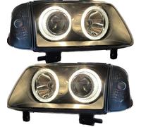Paires De Phares Projecteurs À Anges Clairs Noirs H7 H7 VW Polo 99-01 6N2