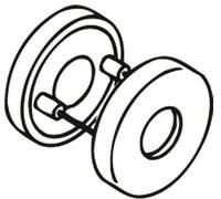 Paires de rosaces nylon clé L noir - HEWI - 306FR BB-90