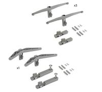 Paires de supports pour système modulaire Zero - 3 étagères et 1 module - gris EMUCA