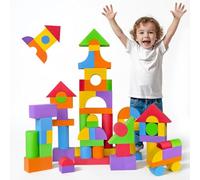 Pairez Toys Lot de 61 Grands Blocs de Mousse pour Tout-Petits de 2 à 3 Ans - Blocs de Construction Souples - Jouets Montessori pour garçons et Filles à partir de 18 Mois