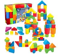 Pairez Toys Lot de 81 Blocs de Construction en Mousse pour Tout-Petits et bébés - Blocs empilables, pour Salle de Bain et Puzzle, Convient aux Enfants de 2 à 4 Ans et