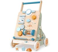 PairPear Trotteur en bois pour bébé avec roues en bois caoutchoutées - Jouet Montessori multifonction - Cadeau pour garçons et filles à partir de 1 an