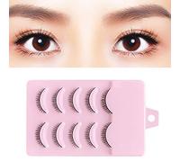 Pairs fausses cils de faux cils de 8mm de faux cils à visser Agrandir Yeux Natural Perfect Perfect Fixation Artificielle Extensions de fibres artificielles Eye Lashes faux cils pour la maquillag 5pa