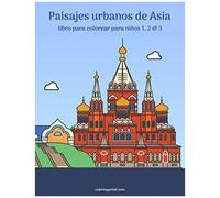 Paisajes Urbanos De Asia Libro Para Colorear Para Niños 1, 2 & 3
