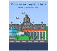 Paisajes Urbanos De Asia Libro Para Colorear Para Niños 1