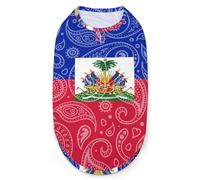 Paisley et Haïti Drapeau 3D Imprimé Chien Vêtementstylishsans Manches Doghirts Gilet Respirant Débardeur pour Animaux De Compagnie Teesweatshirt Petit