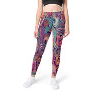 Paisley Flower Pantalon de yoga long pour femme Taille haute Pantalon de fitness extensible pour femme Legging de sport pour femme Legging de course à pied, couleur, XL