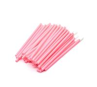 PAITOK Pinceaux à lèvres jetables, 200 pièces applicateur de rouge à lèvres noir pinceau pour gloss et correcteur de teint, outils de maquillage pour les lèvres et les yeux (Rose)