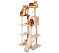 PAITSY Arbre a Chat XL, Griffoir pour Chat, 1 Perchoir, 1 Niche, 1 Hamac, Balle, Colonnes en Sisal, Peluche, Hauteur 160cm, Beige, Garantie 5 Ans Paitsy