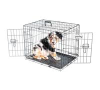 Cage pour Chien FortressooS, Caisse de Transport pour Chien et Chiot 60x43x49cm, Pliable, 2 Portes, Plateau Amovible, Utilisation Interieur, Paitsy