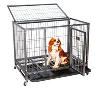 Paitsy Cage pour Chien intérieur et extérieur MouvedyL, 94x64x76cm, Caisse de Transport, Roues verrouillables, Pliable, 2 Portes, Plateau Amovible