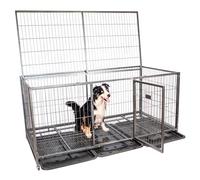 PAITSY Cage pour Chien intérieur et extérieur Mouvedy2XL, 180x93x89cm, Caisse de Transport, Roues verrouillables, Pliable, 2 Portes, Plateau Amovible Paitsy