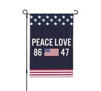 Paix, Amour, 86, 47 Drapeaux de jardin, Bannières humoristiques, Drapeaux de cour