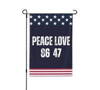 Paix, Amour, 86, 47 Drapeaux de jardin, Bannières humoristiques, Drapeaux de cour