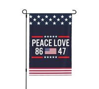 Paix, Amour, 86, 47 Drapeaux de jardin, Bannières humoristiques, Drapeaux de cour