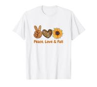 Paix, Amour et Automne T-Shirt Graphique avec Valeur, Homme, Blanc, M