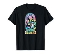 Paix, Amour et bibliothèques Bohemian Rainbow T-Shirt