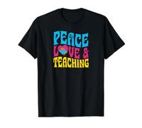 Paix, Amour et enseignement T-Shirt Graphique avec Valeur, Homme, Noir, XL