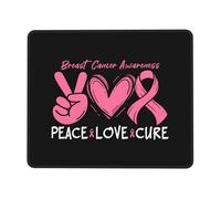 Paix, Amour Et Guérison du Cancer du Sein Mouse Pad Bords Cousus Tapis Souris Douce Tapis De Souris pour Maison Jeux Études 25X30Cm