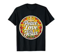 Paix Amour et Jésus-Christ Chrétien Religieux Dieu Fidèle T-Shirt