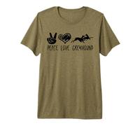 Paix, Amour et Lévrier T-Shirt Haut de Gamme
