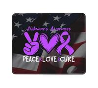 Paix, Amour, Guérison, Sensibilisation À La Maladie D'Alzheimer Mouse Pad Douce Tapis Souris Portable Tapis De Souris pour Études Maison Gamer 25X30Cm